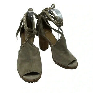 Frye Suzie Pickstitch Leather Lug chunky Heel Sandal size 8